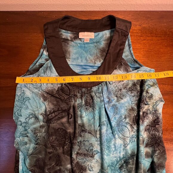 Y2K Blue Black Velvet Burnout Top Indie Going Out Top Forest Fairy Grunge Small - Picture 6 of 10